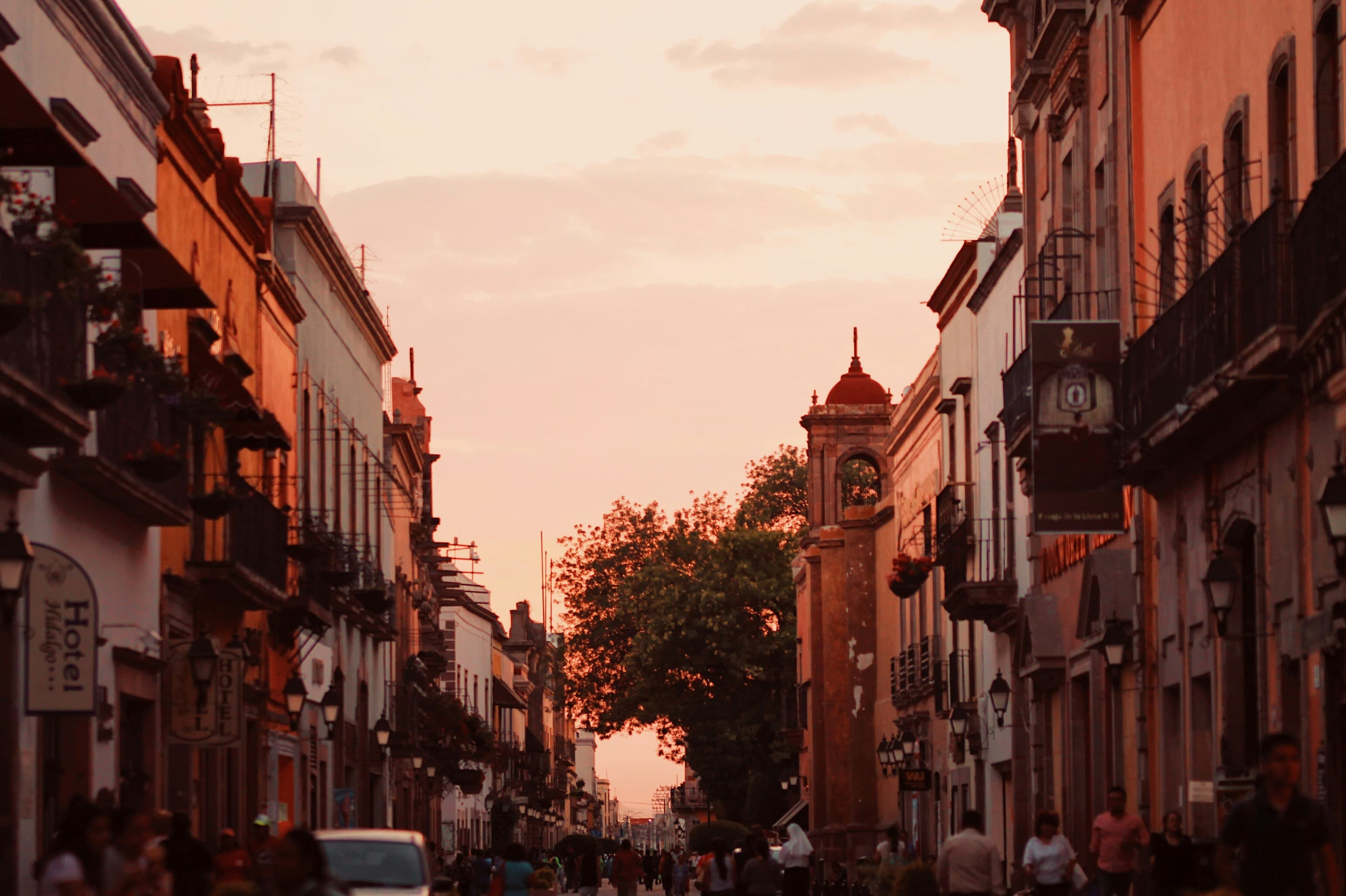 Queretaro urban landscape with warm natural light